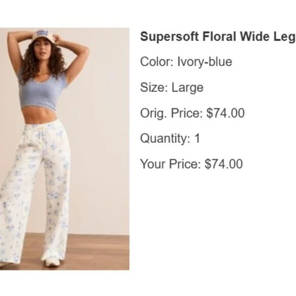 Altar'd state Supersoft Floral Wide Leg Pants - Picture 4 of 7